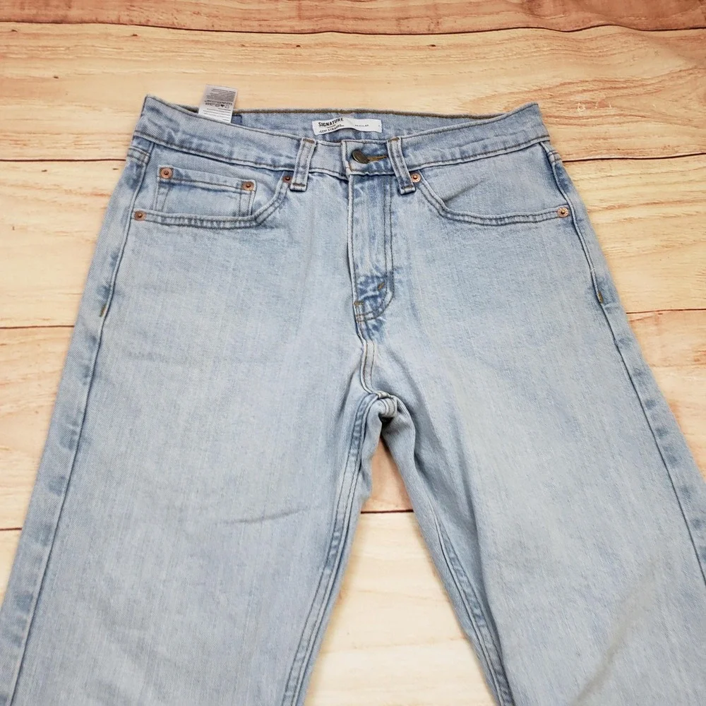 Levi Strauss Signature Jeans Mens 29x30‎ Light Wash Regular Fit Denim Waterless